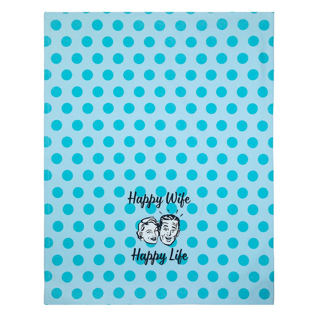 Happy Wife Happy Life Kitchen Tea Towel - HER Home Design Boutique